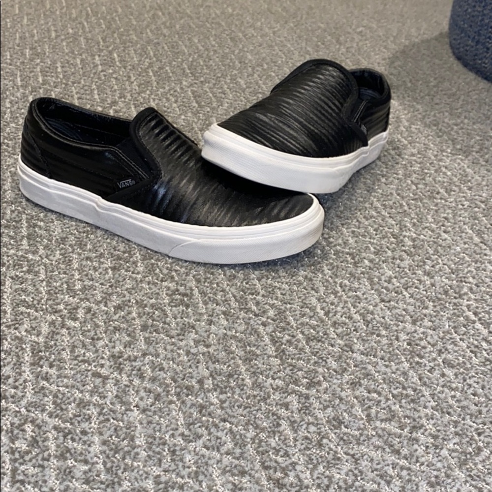 Black leather vans